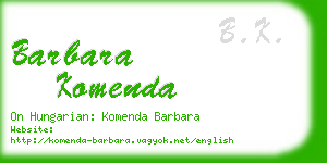 barbara komenda business card